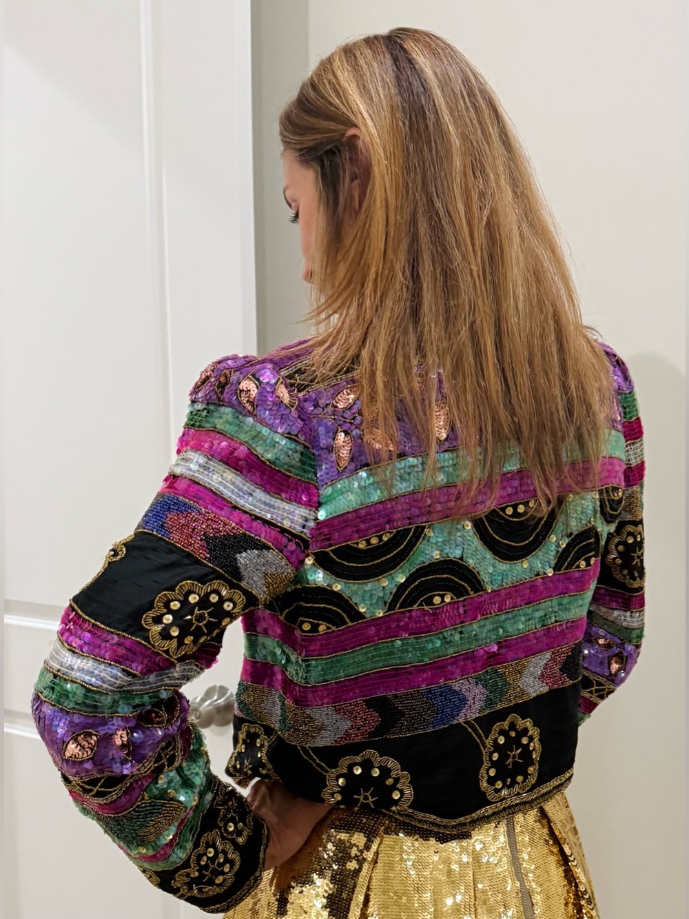 Laurence Kazar New York vintage Hand sewn sequin beaded vintage jacket